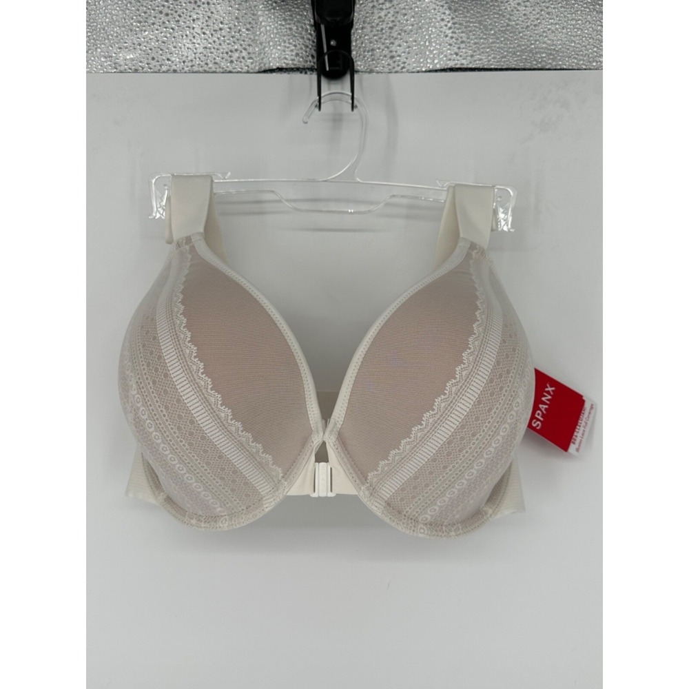 NEW Spanx BRA-LLELUJAH Illusion Lace Full Cover Bra Linen/Champagn Beige Sz 34C